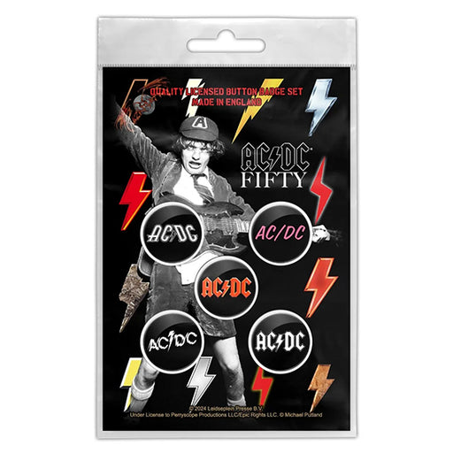 Button Badge Set - ACDC - Fifty Bolt Array