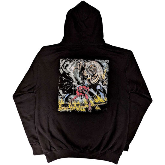 Hoodie - Iron Maiden - Number of the Beast - Vintage Logo - Faded Edge Album Back - Pullover - Back