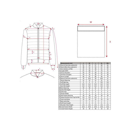Jacket - AC/DC - Logo - Sizing Chart