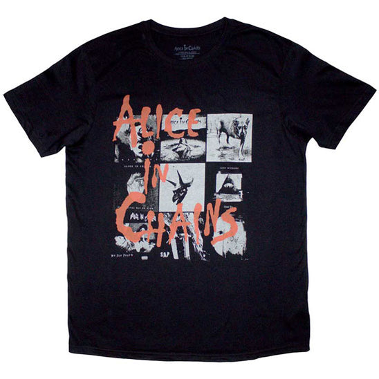 Official Alice In Chains Albums Montage Crop Top - Rock Off Licensed Black Ladies Top - View #4