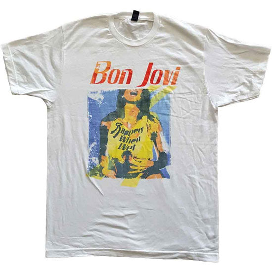 T-Shirt - Bon Jovi - Slippery When Wet Original Cover - White