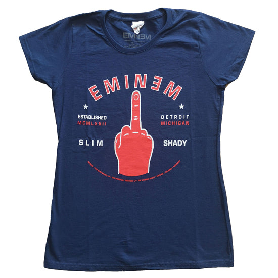 T-Shirt - Eminem - Detroit Finger - Lady - Navy