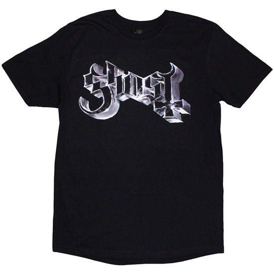 T-Shirt - Ghost - Metal Logo & Purple Grucifix - Front