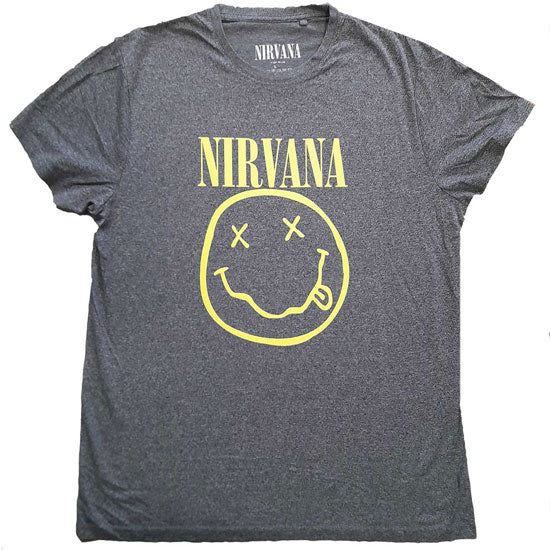 T-Shirt - Nirvana / KC - Happy Face Flower Sniffin - Grey - Front