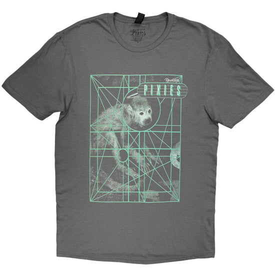 T-Shirt - Pixies - Monkey Grid - Charcoal