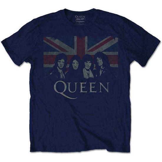 T-Shirt - Queen - Vintage Union Jack - Navy