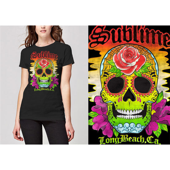 T-Shirt - Sublime - Colour Skull - Lady