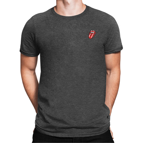 T-Shirt - The Rolling Stones - Embroidered Pocket Logo - Grey