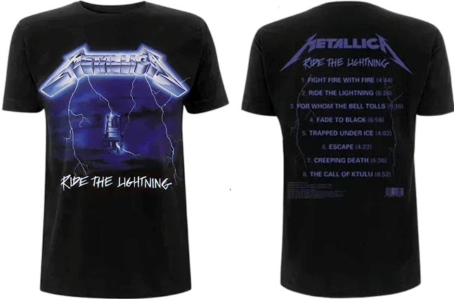 T-Shirt - Metallica - Ride The Lightning - Tracks