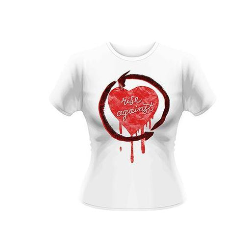 T-Shirt - Rise Against - Rough Heart (white) (lady)-Metalomania