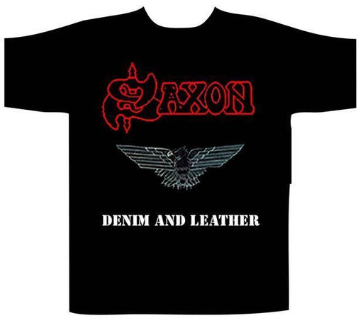 T-Shirt - Saxon - Denim & Leather-Metalomania