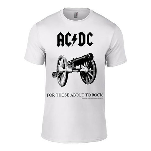 T-Shirt - AC/DC - For Those About to Rock - White-Metalomania