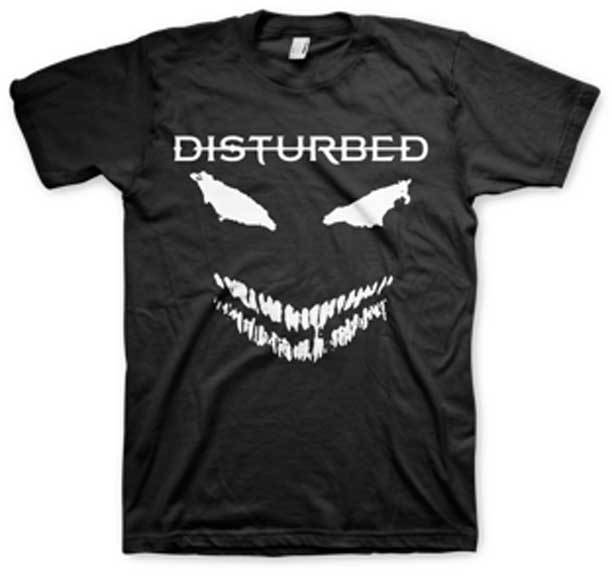 T-Shirt - Disturbed - White Scary Face-Metalomania