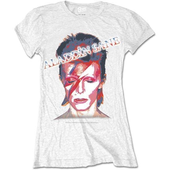 T-Shirt - David Bowie - Aladdin Sane - White - Lady-Metalomania