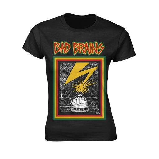 Bad Brains Capitol Building Artwork Band Shirt - High Quality Full Color  Print on Black Shirt - Super Soft 100% Cotton - Fit…