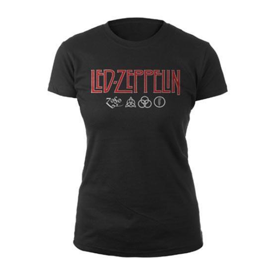 T-Shirt - Led Zeppelin - Logo and Symbols - Lady-Metalomania