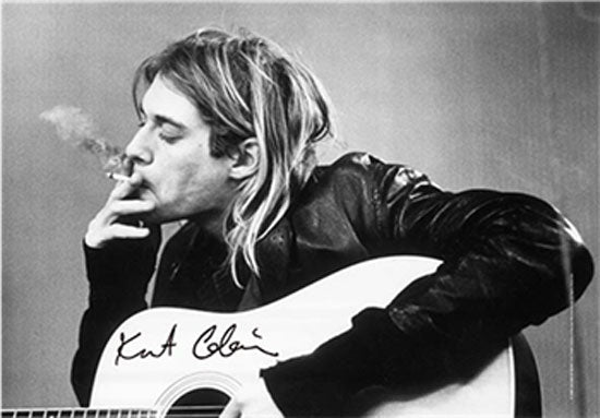 Flag - Nirvana - Kurt Cobain - Black & White Guitar