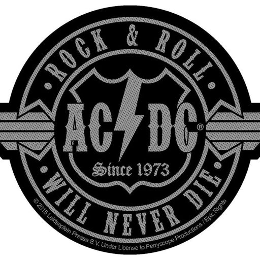 Patch - ACDC - Rock N Roll Will Never Die - Cut Out