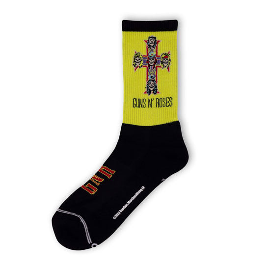 Short Crew Socks - Guns N Roses - Cross Logo - Yellow