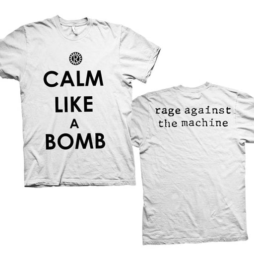 T-Shirt - RATM - Calm Like A Bomb With Back Print - White