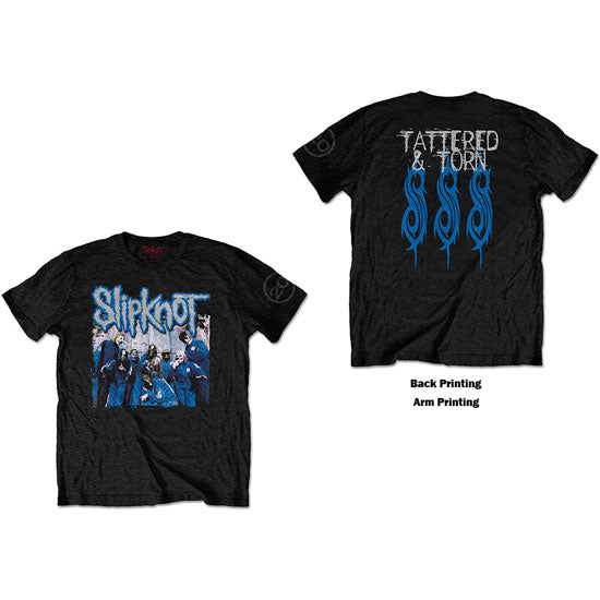 T-Shirt - Slipknot - 20th Anniversary Tattered & Torn With Arm And Back Print