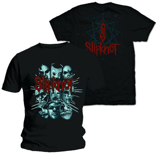 T-Shirt - Slipknot - Masks 2 With Back Print
