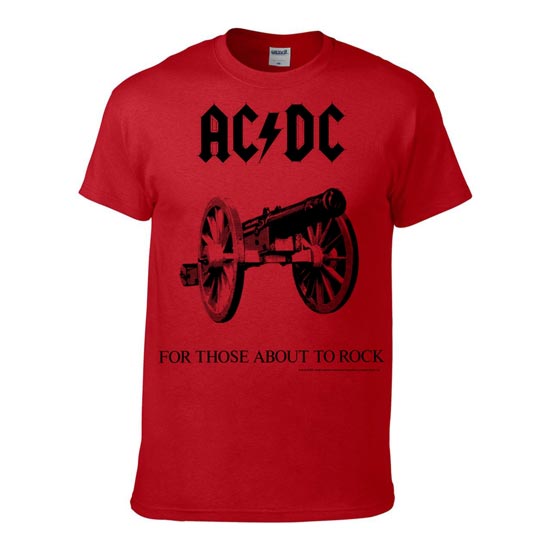 T-Shirt - ACDC - For Those About To Rock - Red-Metalomania