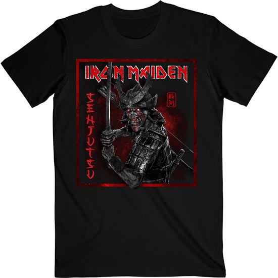 T-Shirt - Iron Maiden - Senjutsu Cover Distressed Red