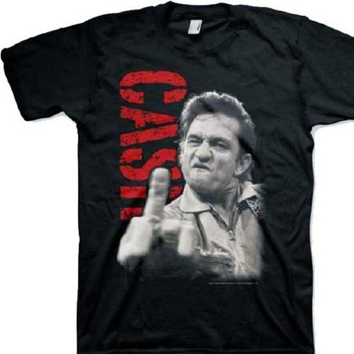 T-Shirt - Johnny Cash - Finger (red letters)-Metalomania